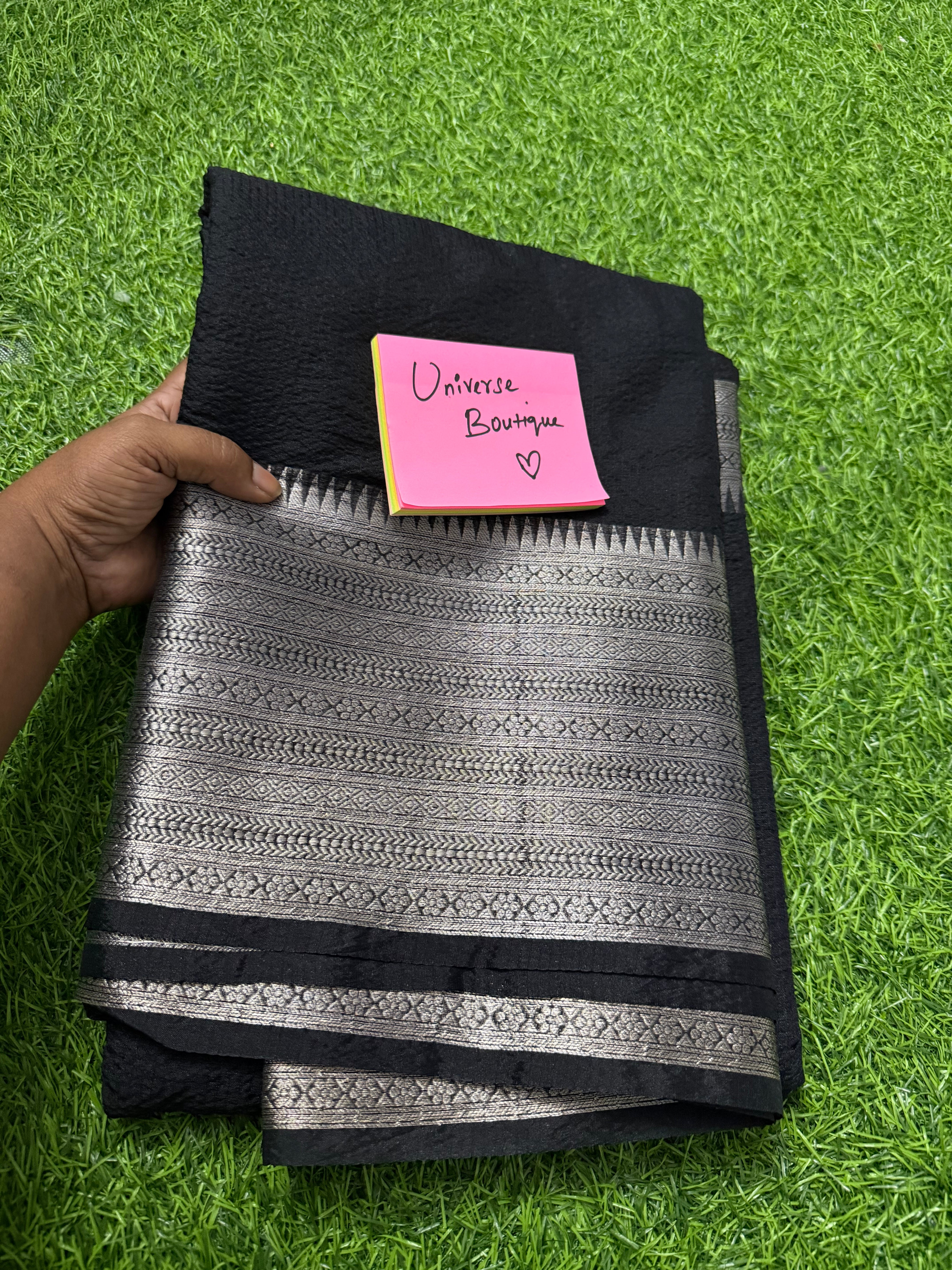 Warm soft silk black saree