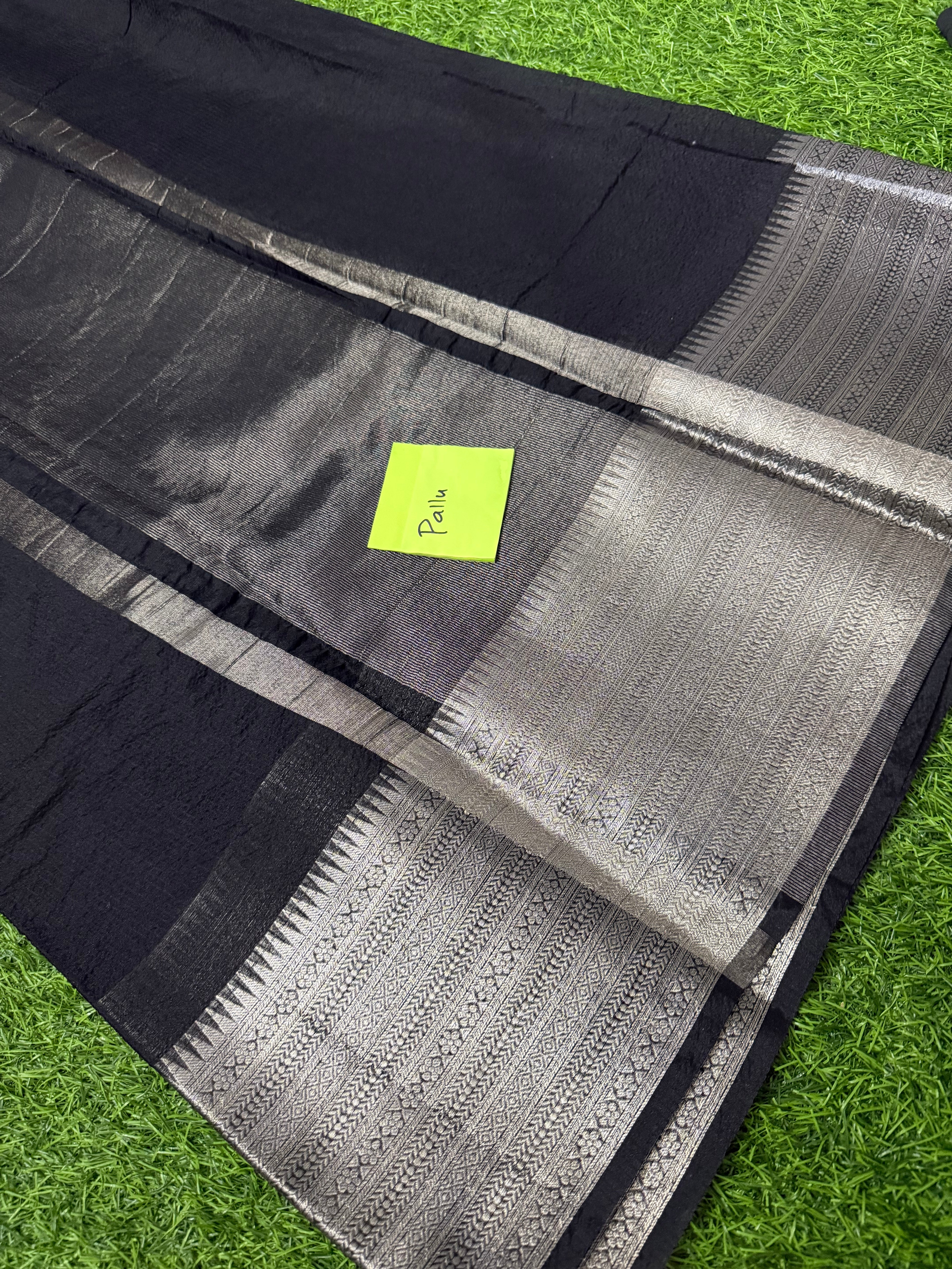 Warm soft silk black saree