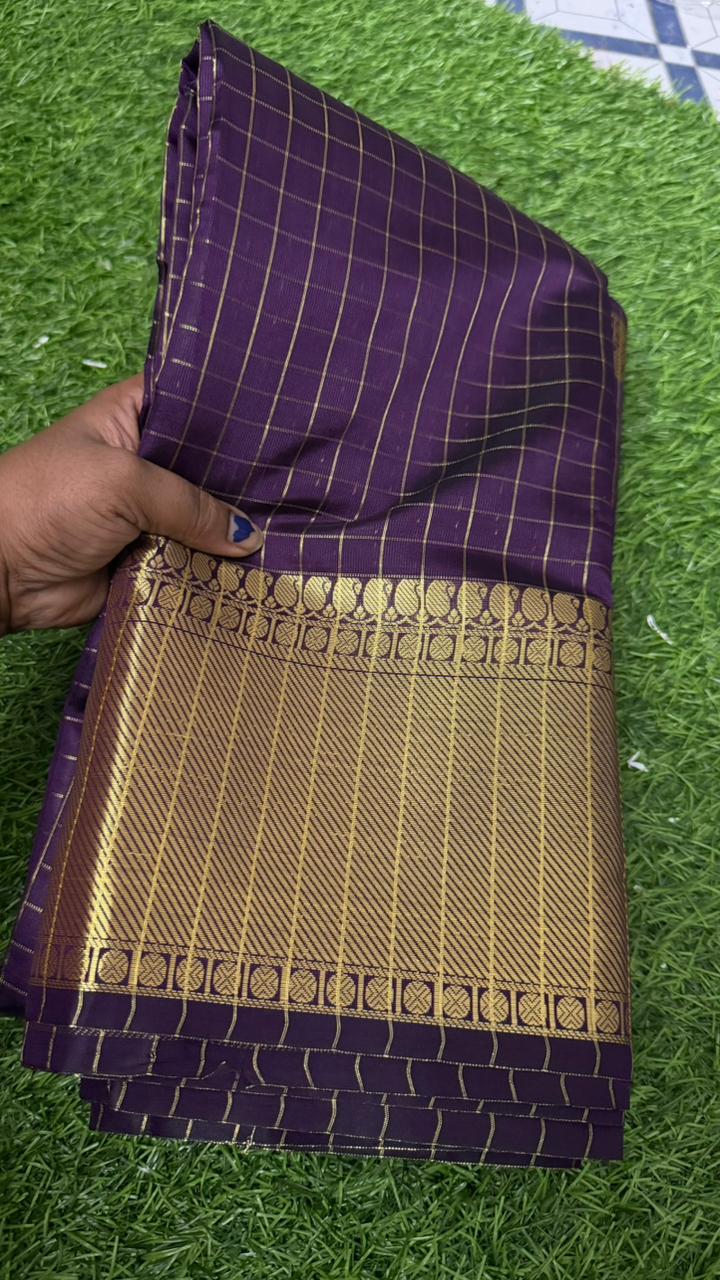 Checked Silk Cotton Saree